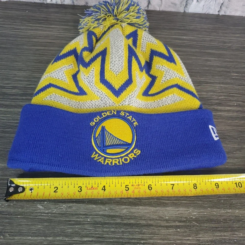 NBA New Era Golden State‎ Warriors Beanie Hat Winter Ski Cap, Retro Design